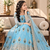Heavy fendy silk embroidery thred and sequnce work sky readymade ethnic gown