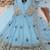 Heavy fendy silk embroidery thred and sequnce work sky readymade ethnic gown