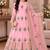 Heavy fendy silk embroidery thred and sequnce work light pink readymade ethnic gown
