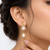 Certified natural freshwater pearls jewellery natural pearl drop earrings with cubic zirconia, gold tone