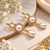 Certified natural freshwater pearls jewellery natural pearl drop earrings with cubic zirconia, gold tone