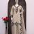 Cream silk blend hand embroidery semi stitched salwar suits