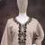 Cream silk blend hand embroidery semi stitched salwar suits