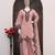 Pink silk blend hand embroidery semi stitched salwar suits