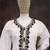 White silk blend hand embroidery semi stitched salwar suits