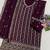 Deep wine silk blend zari work semi stitched salwar suits