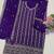 Purple silk blend zari work semi stitched salwar suits