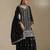 Black silk blend zari work semi stitched salwar suits