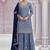 Sky blue silk blend zari work semi stitched salwar suits