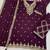 Wine silk blend zari work semi stitched salwar suits