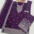 Dark purple faux georgette geometric print semi stitched salwar suits