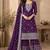 Dark purple faux georgette geometric print semi stitched salwar suits