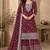 Maroon faux georgette geometric print semi stitched salwar suits