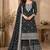 Black faux georgette geometric print semi stitched salwar suits