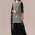 Black faux georgette beads semi stitched salwar suits