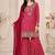 Magenta faux georgette geometric print semi stitched salwar suits