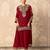 Red georgette sequins work semi stitched salwar suits