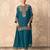 Teal georgette sequins work semi stitched salwar suits