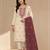 Cream deep wine blended cotton hand embroidery semi stitched salwar suits
