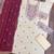 Cream deep wine blended cotton hand embroidery semi stitched salwar suits
