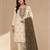 Cream mehendi blended cotton hand embroidery semi stitched salwar suits