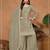 Olive green silk blend floral print semi stitched salwar suits