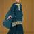 Teal georgette zari work semi stitched salwar suits