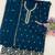 Teal georgette zari work semi stitched salwar suits
