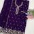 Deep purple georgette zari work semi stitched salwar suits