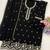 Black georgette zari work semi stitched salwar suits