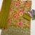 Mehendi green silk blend floral print semi stitched salwar suits