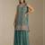 Sea green faux georgette geometric print semi stitched salwar suits