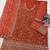 Rust orange faux georgette geometric print semi stitched salwar suits