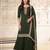 Bottle green silk blend sequins work semi stitched salwar suits