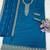 Peacock blue silk blend sequins work semi stitched salwar suits