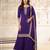 Dark purple silk blend sequins work semi stitched salwar suits