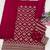 Rani pink silk blend zari work semi stitched salwar suits