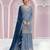 Sky blue silk blend zari work semi stitched salwar suits