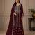 Maroon faux georgette sequins work semi stitched salwar suits