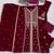 Maroon faux georgette sequins work semi stitched salwar suits