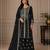 Black faux georgette sequins work semi stitched salwar suits