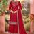 Deep red faux georgette zari work semi stitched salwar suits