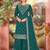 Teal faux georgette zari work semi stitched salwar suits