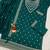 Teal faux georgette zari work semi stitched salwar suits