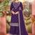 Purple faux georgette zari work semi stitched salwar suits