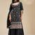Black silk blend sequins work semi stitched salwar suits