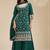 Bottle green silk blend sequins work semi stitched salwar suits