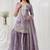 Lavender crepe zari work semi stitched salwar suits