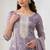 Lavender crepe zari work semi stitched salwar suits