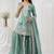 Sea green crepe zari work semi stitched salwar suits